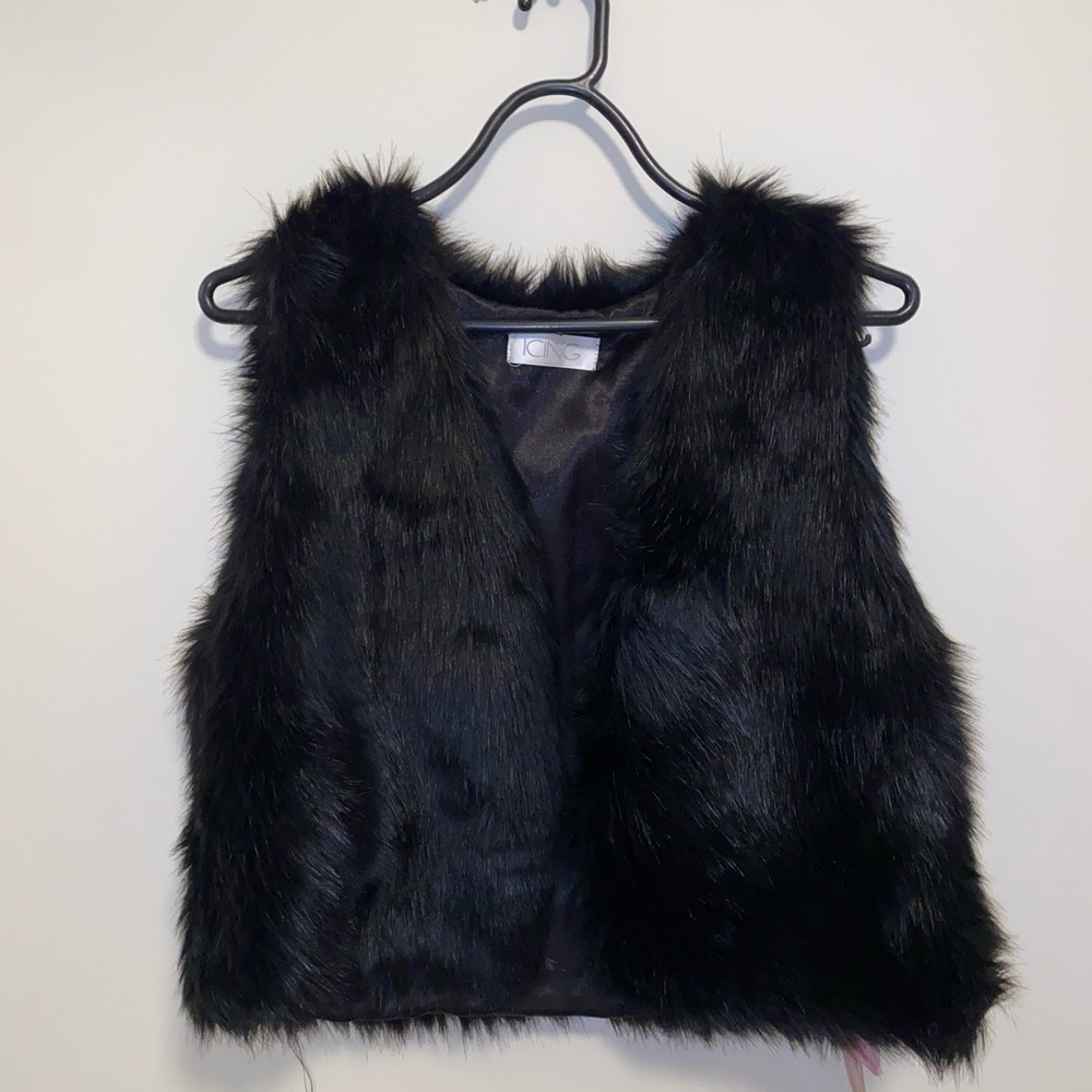 Black Faux Fur Vest